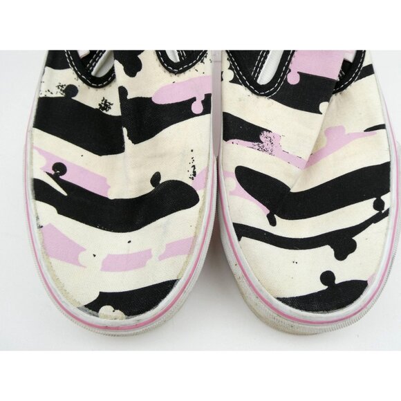 Vans Pink Black White Print Canvas Slip-On Shoes Women's 9.5/Men's 8 - Picture 9 of 15